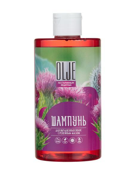OLJE Натуральный шампунь для окрашенных волос с репейным маслом для поврежденных волос 450 мл в Кирове